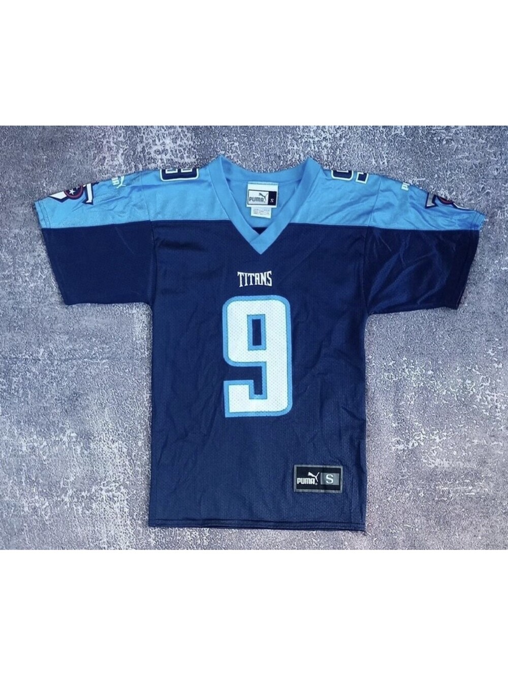 Puma Tennessee Titans Steve McNair #9 Pro Cut NFL Jersey Woman’s Small Navy Blue